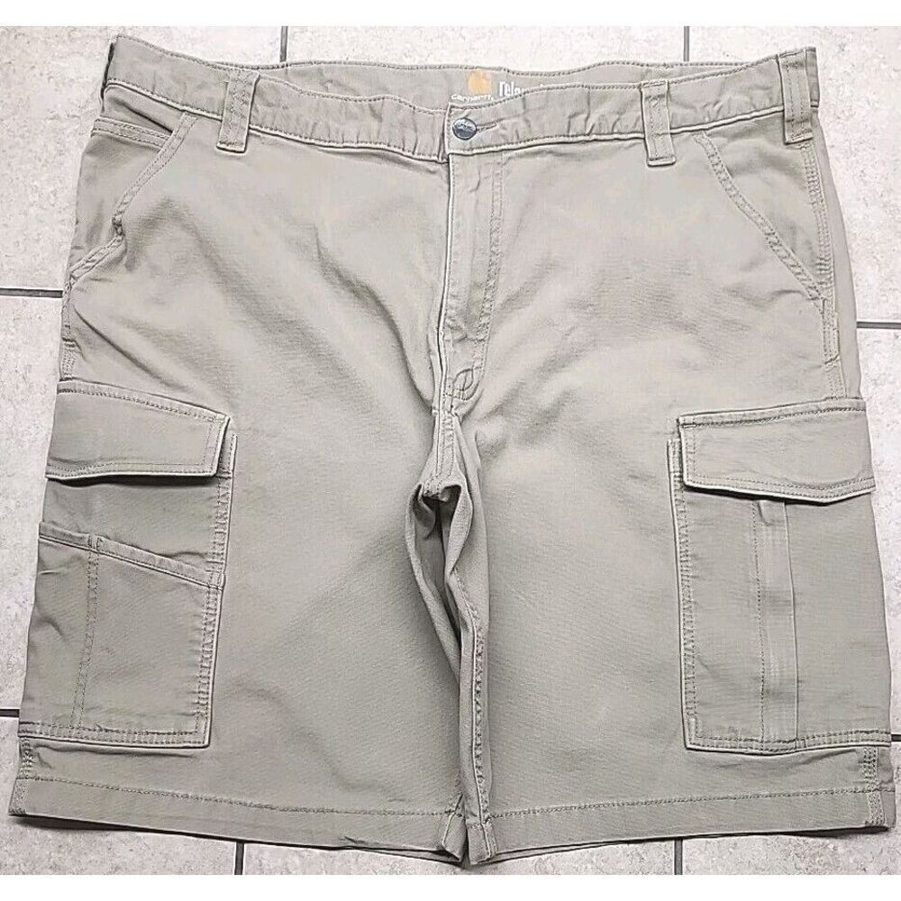 Carhartt Shorts Mens 42 Khaki Beige Tan Relaxed Fit Rugged Flex Cargo Utility